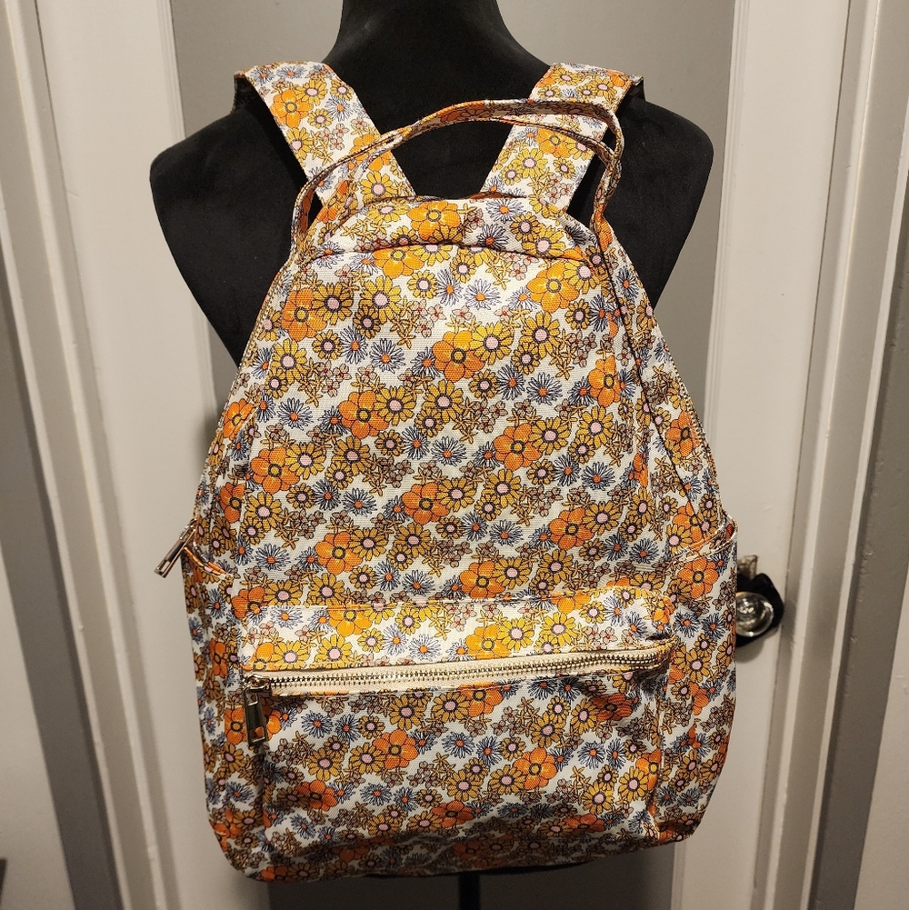 Floral Orange Backpack